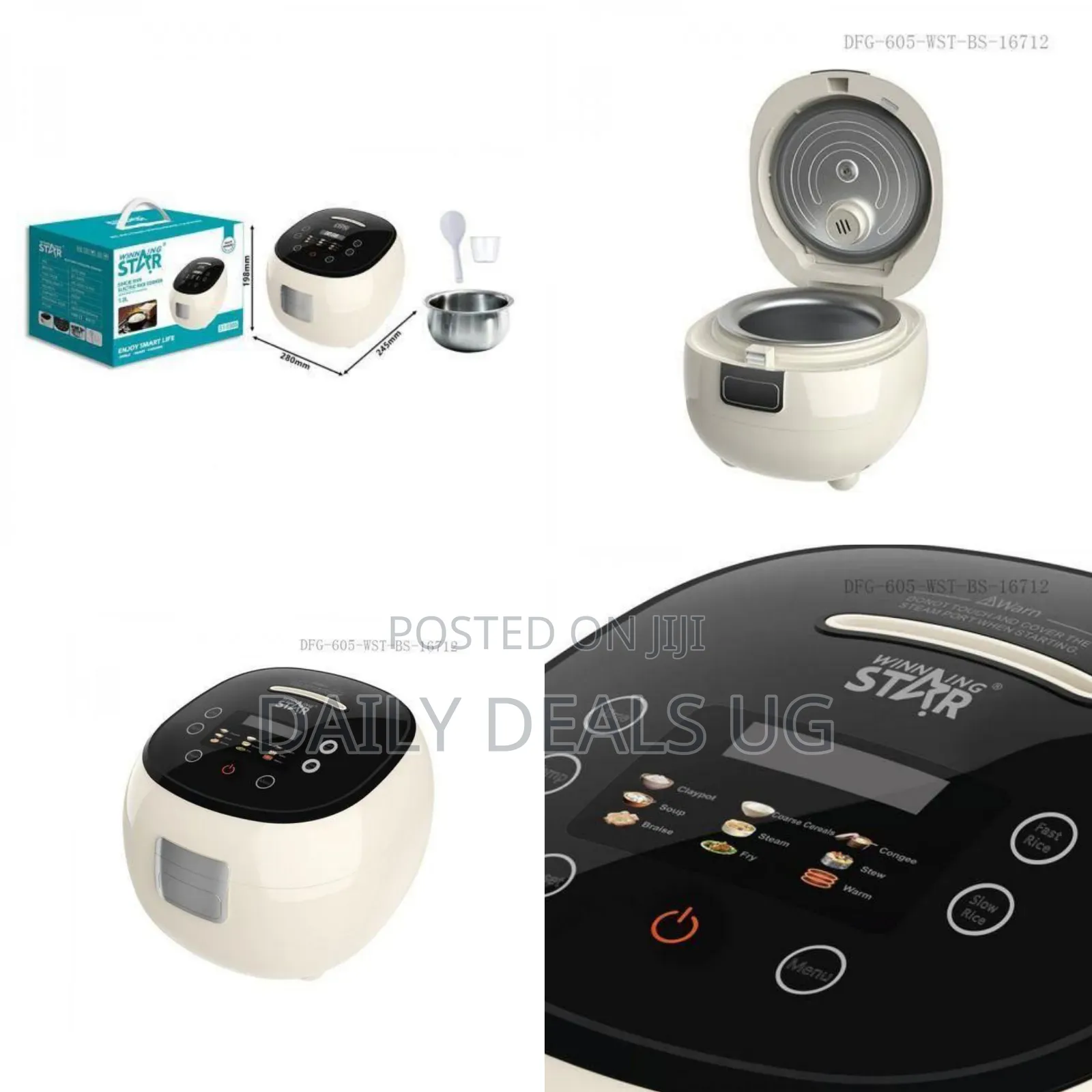 Winningstar Electric Smart Rice Cooker, 1.2 Liters - Multicolor