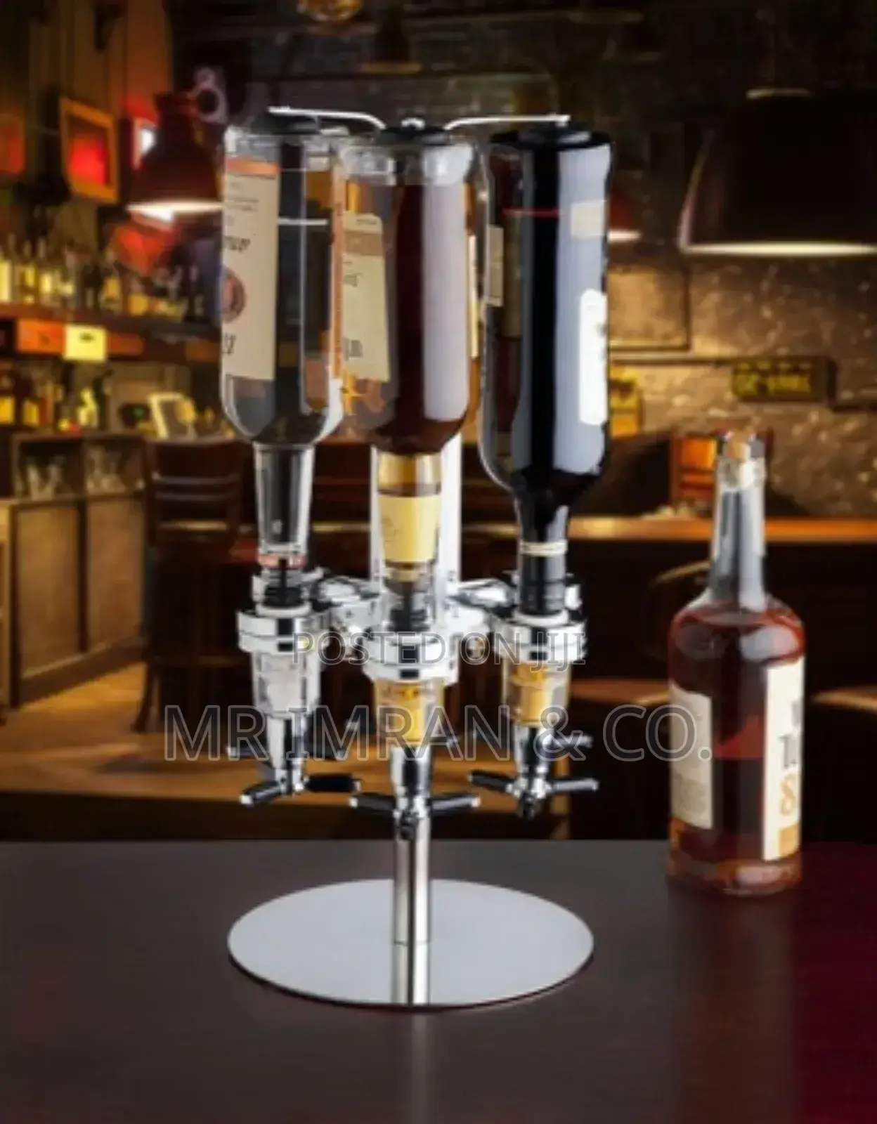 4 Godinger Rotating Liquor Dispenser Bar Butler