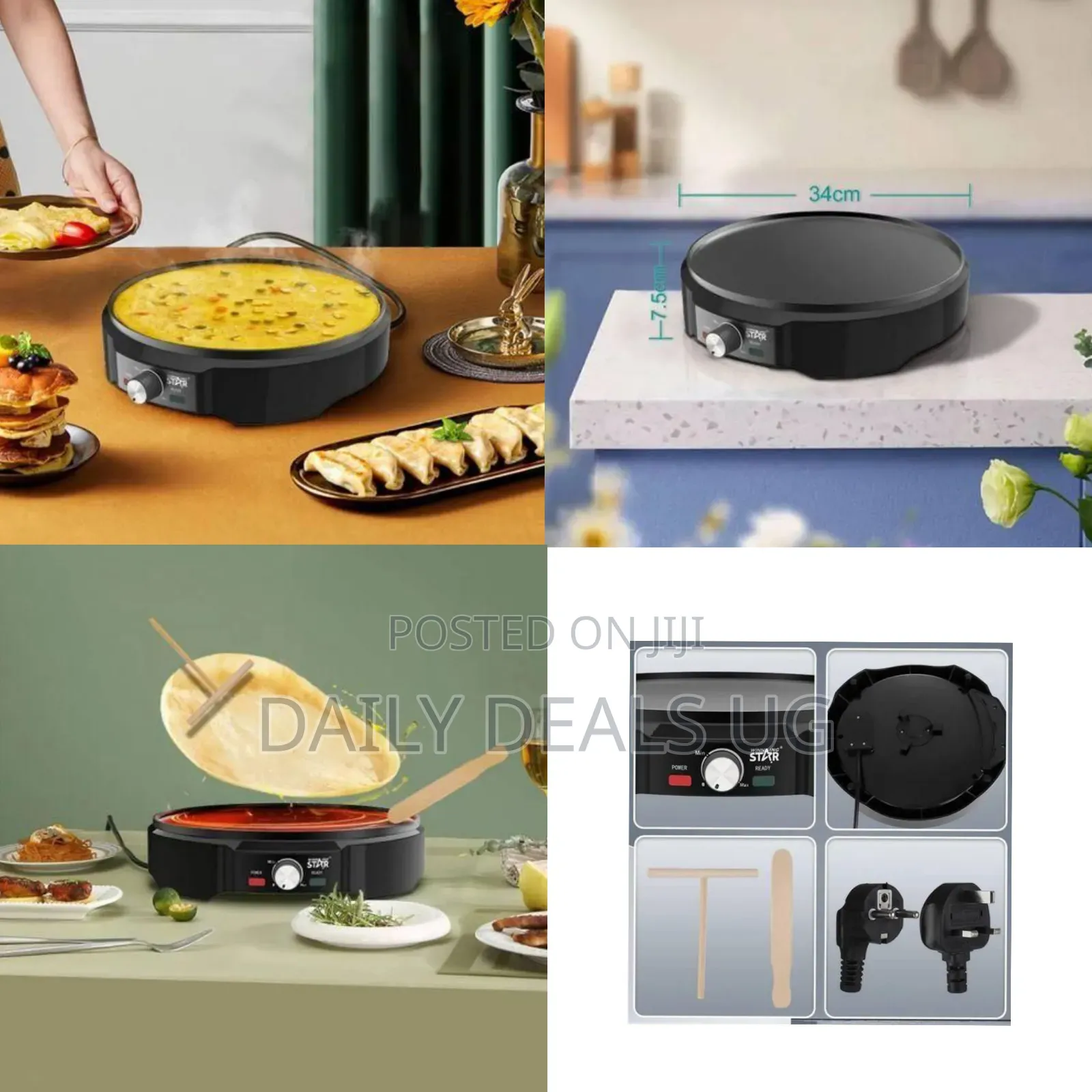 Winningstar High-Power Electric Crepe Maker (St-9324, 1200w)