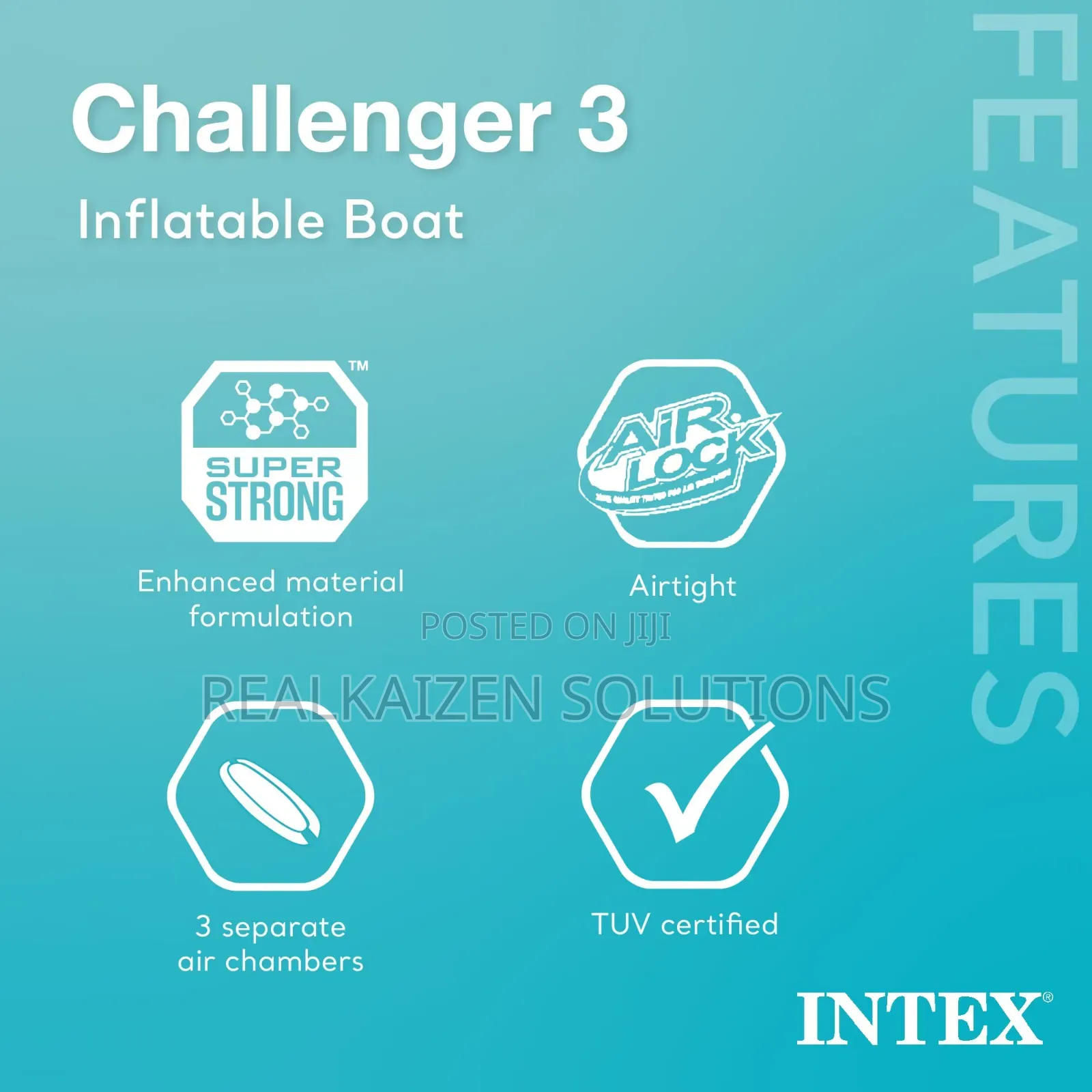 Intex Challenger 3 Inflatable Boat For 3 People