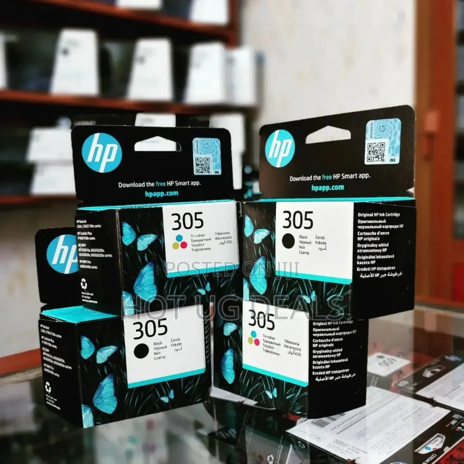 A Pair Of Original Hp 305 Ink Cartridges-tri Colour & Black