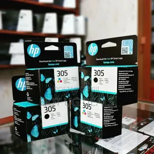 A Pair Of Original Hp 305 Ink Cartridges-tri Colour & Black