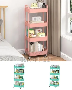 4-Layer Black Movable Utility Storage Cart