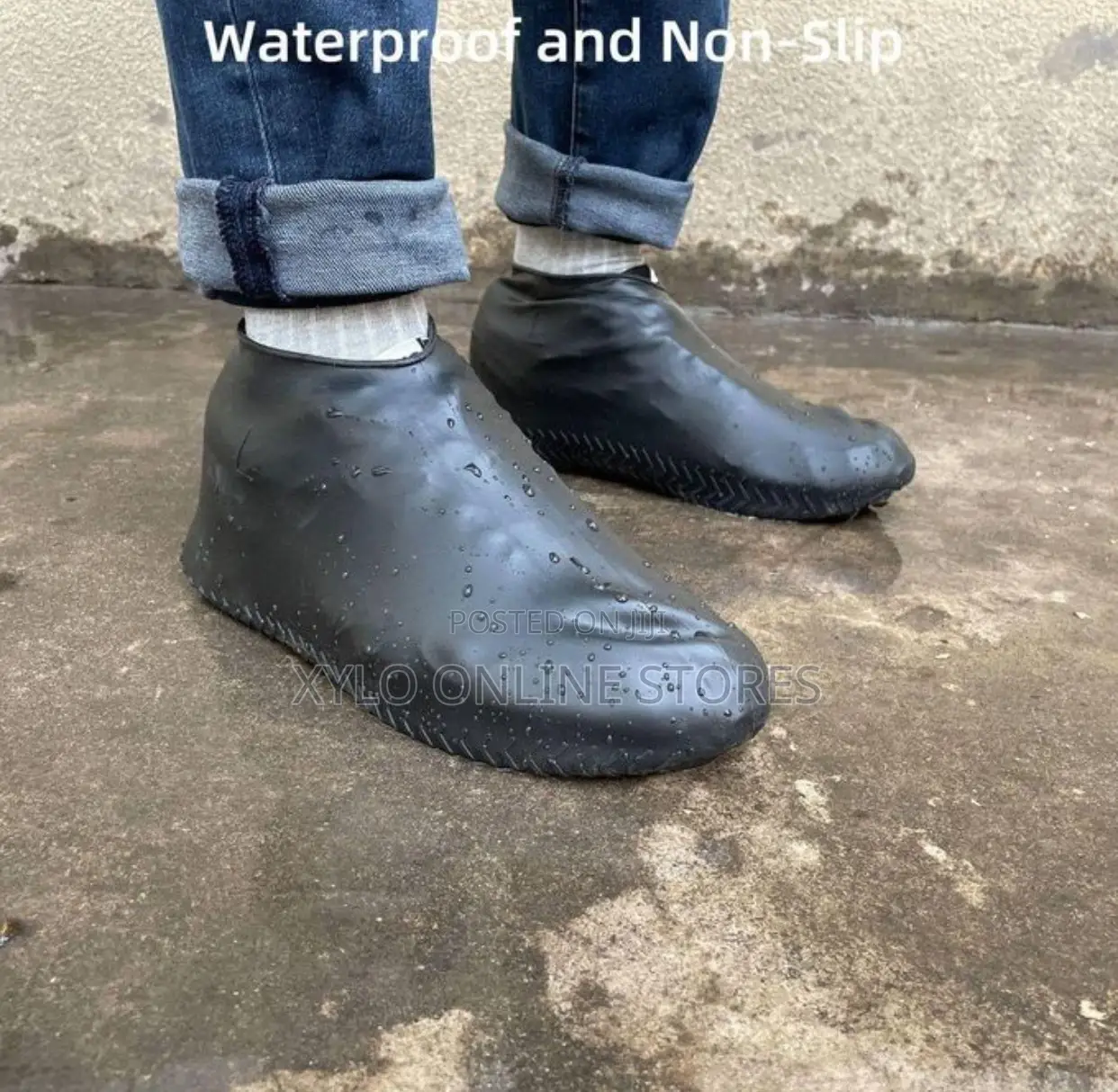 A Yellow Silicone Water Proof Shoe Cover