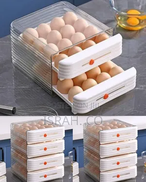 Space-Saving Stackable Refrigerator Egg Dispenser With Drawers