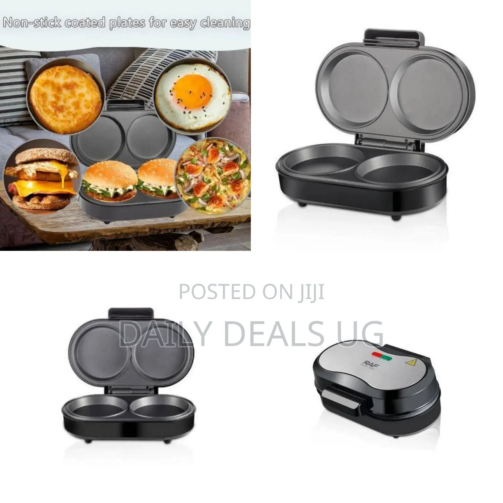Raf Dual Non-Stick Electric Breakfast Maker / Egg Cooker - Multicolor