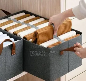 Stylish Fabric Storage Cube Basket With Compartments