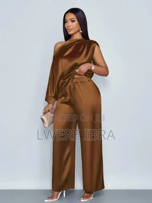 Brown Satin Party Twopieces