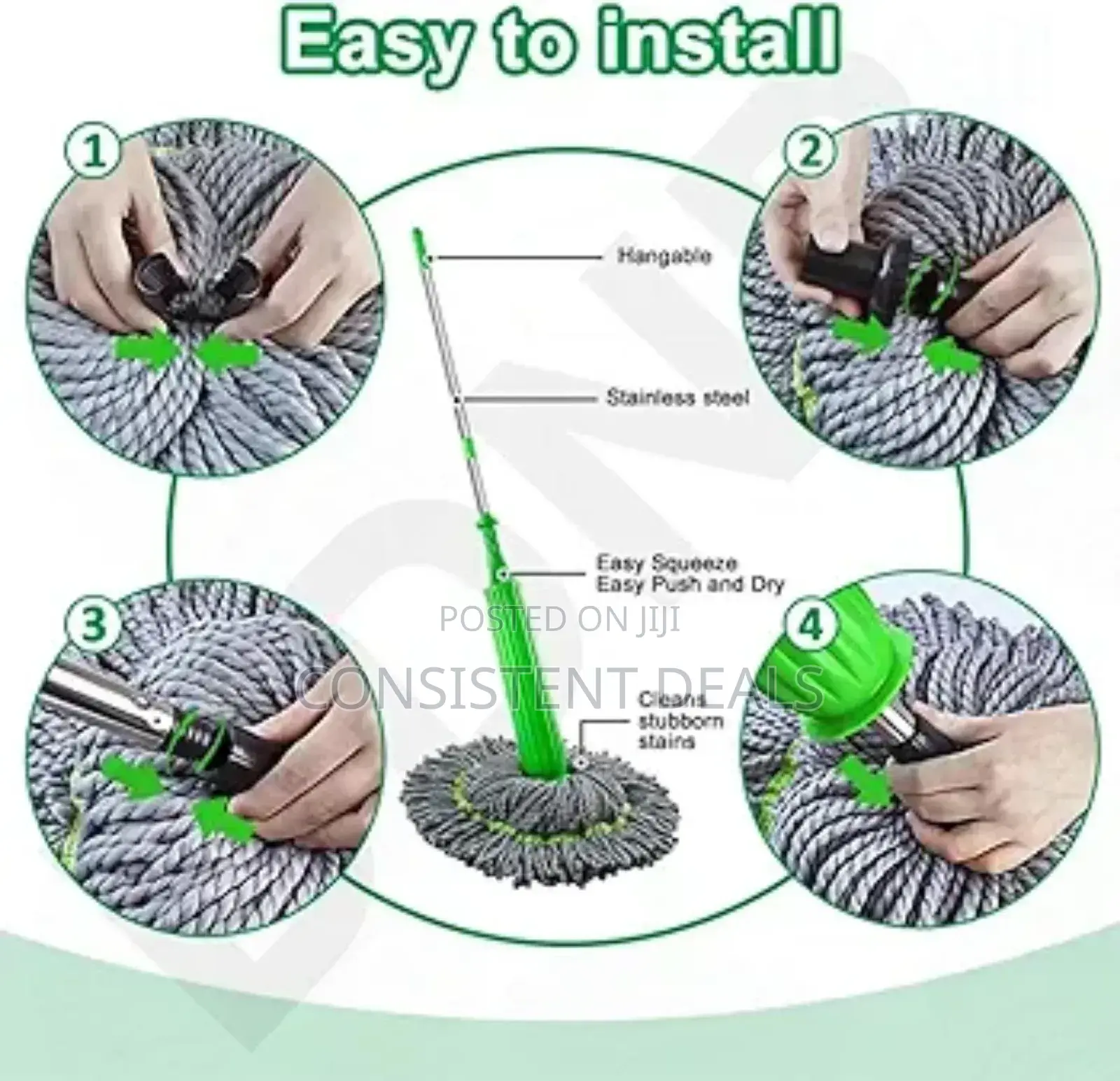 Moppers For Cleaning Floor 2 In 1 Dehydrated Self-wringing Mop