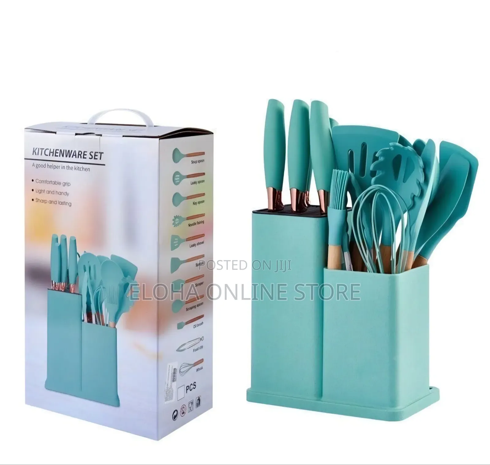 Turquoise 19-Piece N B Kitchen Cooking Utensil Set