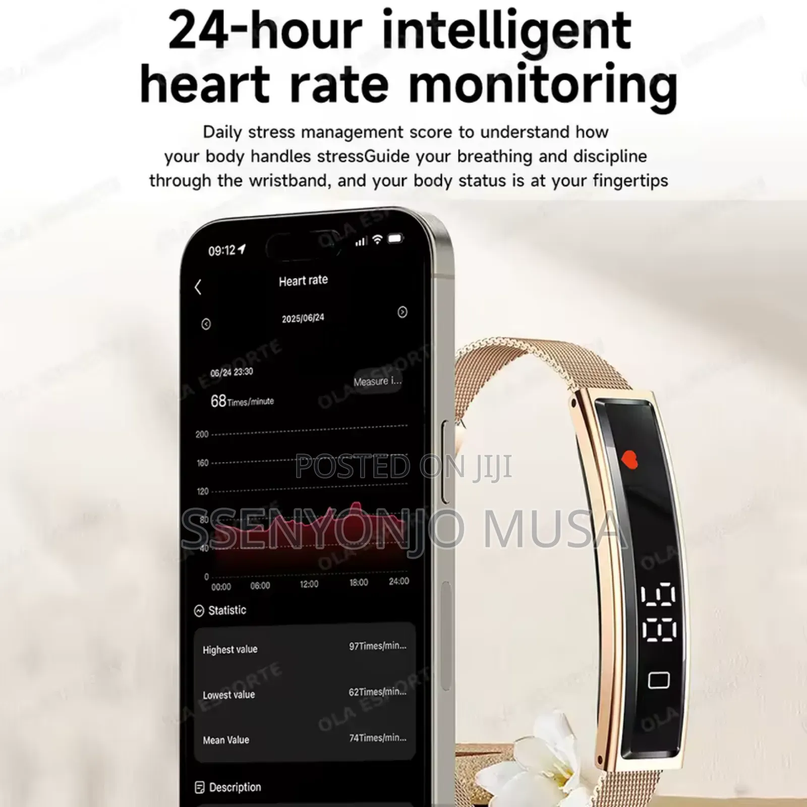 Smart Fitness Bracelet With Heart Monitor – Waterproof for Men Women