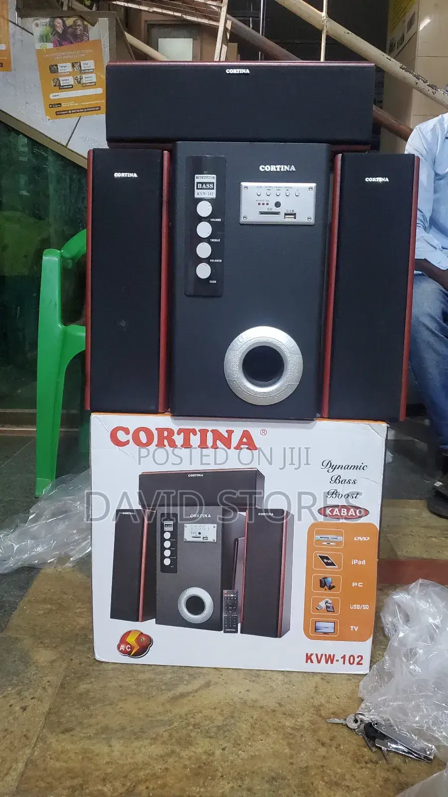 Cortina KVW-102 Dynamic Bass Boost Subwoofer – Wooden Finish