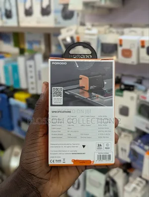 Original Porodo 30w Gan Charger With Retractable Cable