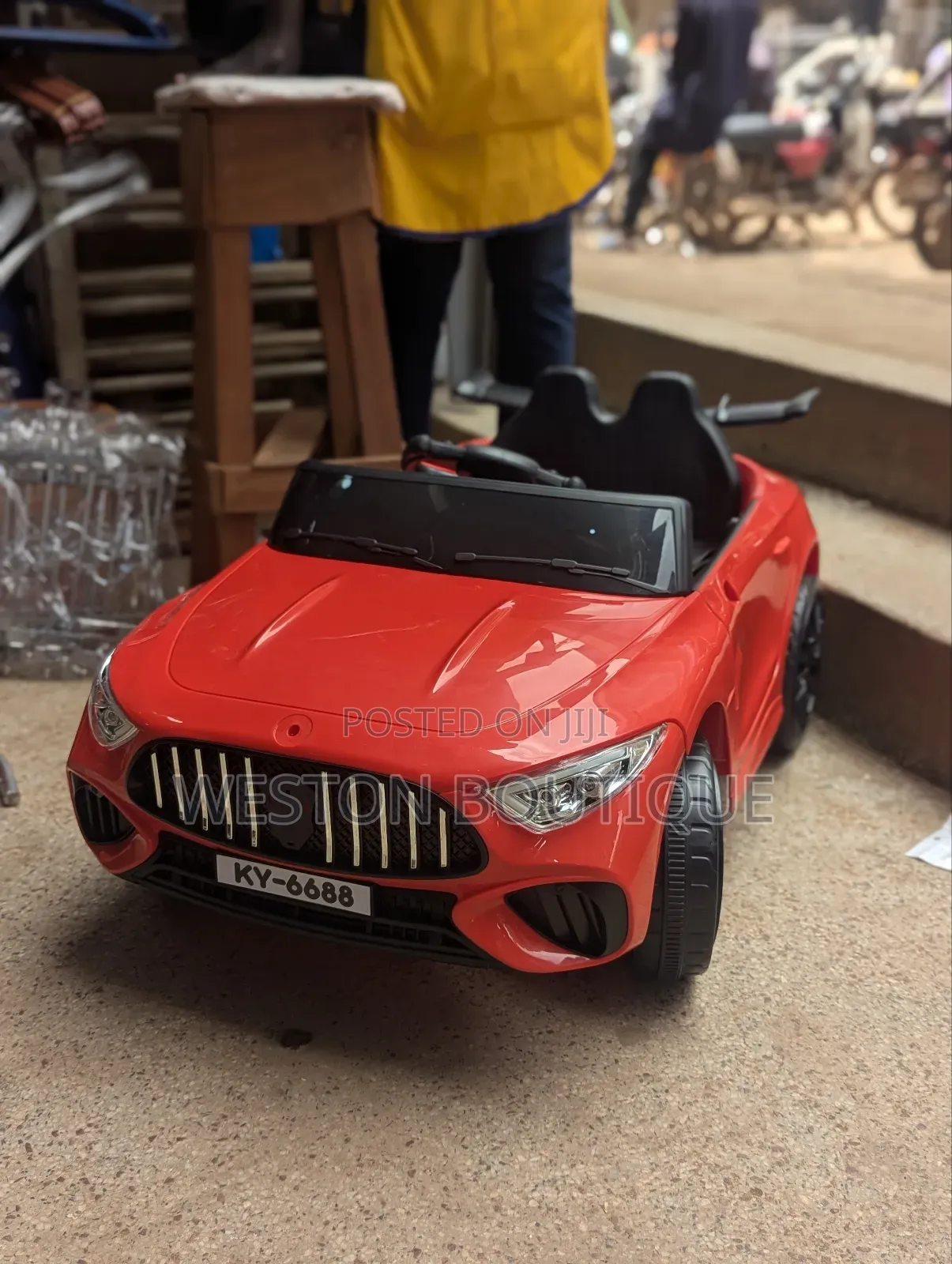 Red 1 to 4 Year Remote Control Rechargeable Toy Car