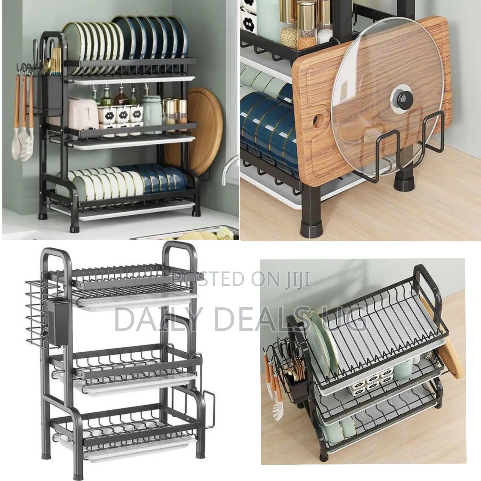 Multi-Tier Kitchen Storage and Drying Rack - Multicolor