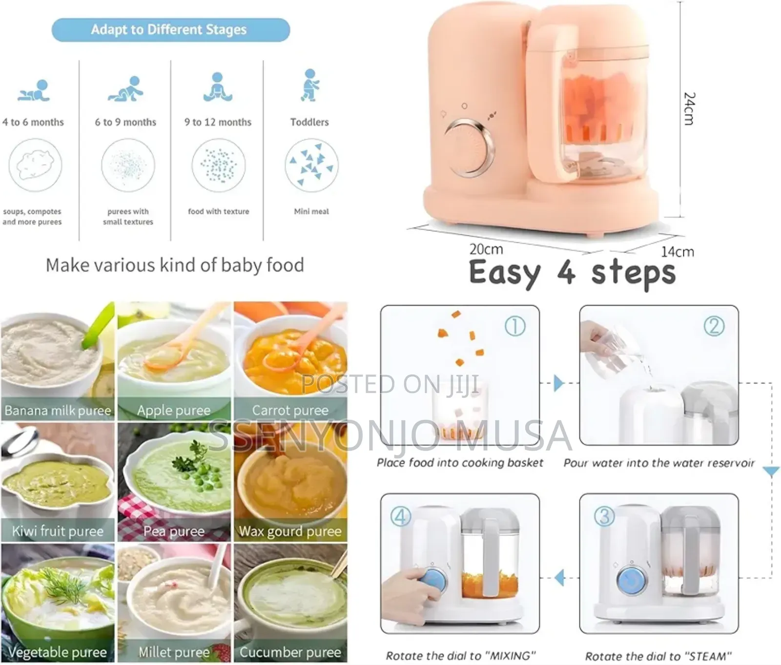 Multifunction Baby Food Maker – Steamer, Blender Grinder All-in-one