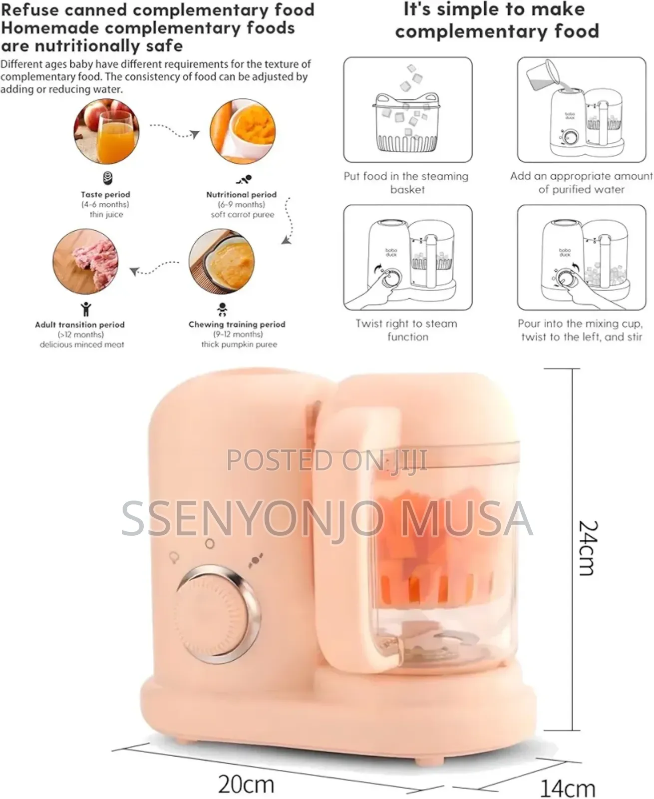 Multifunction Baby Food Maker – Steamer, Blender Grinder All-in-one