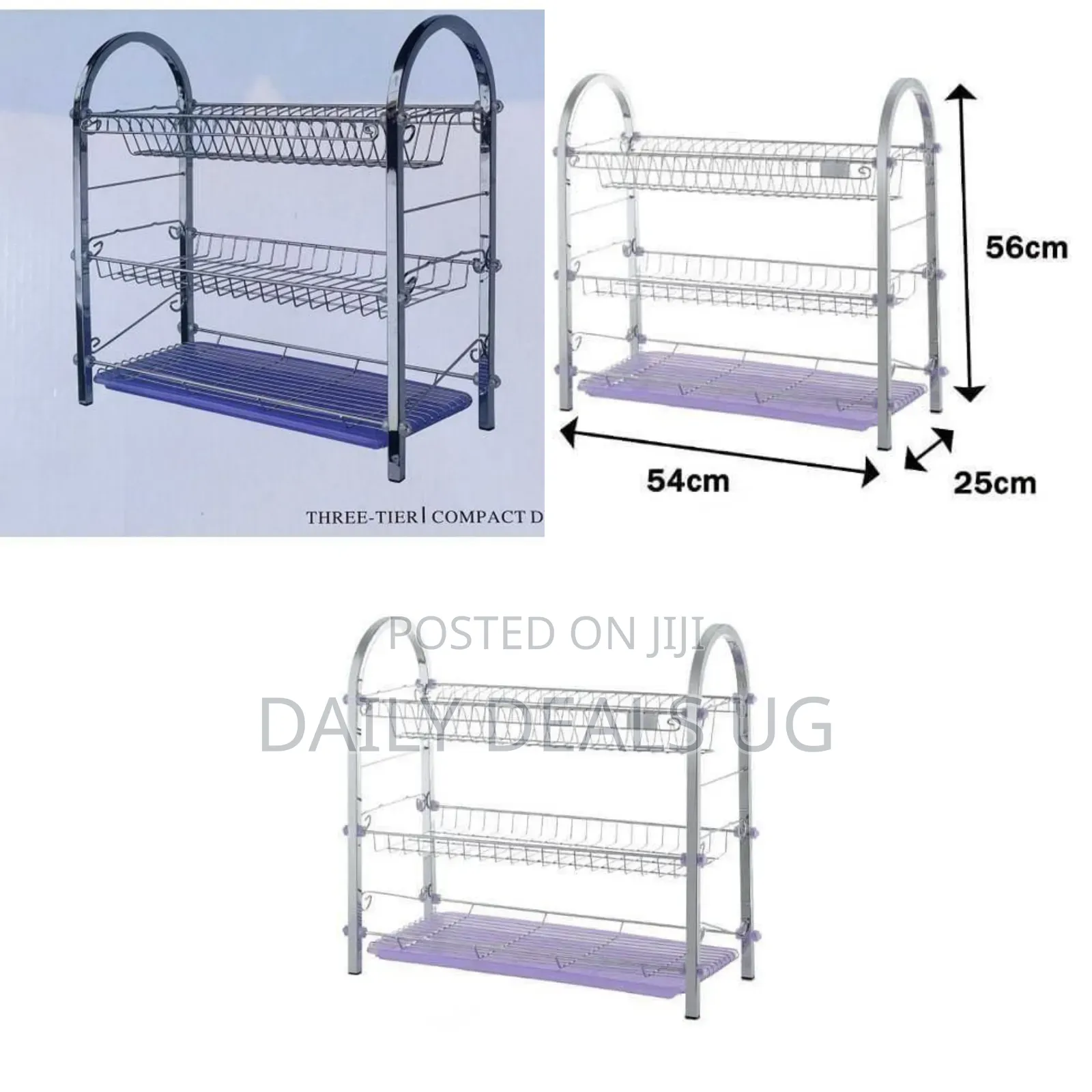 2-Tier Dish Drying Rack With Drainboard - Multicolor