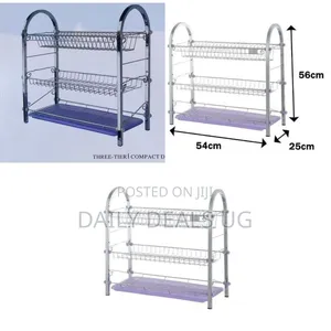 2-Tier Dish Drying Rack With Drainboard - Multicolor