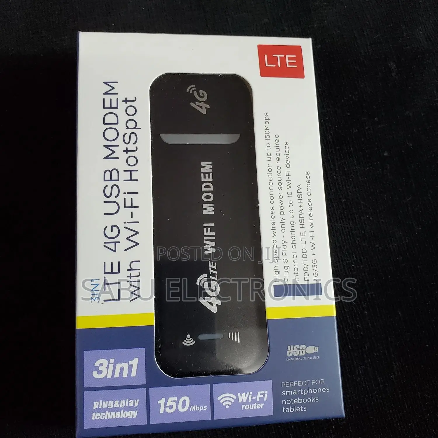 Promotion! 3 In 1 Lte 4g Usb Modem - Wi-fi - Hotspot- Open To All Sim