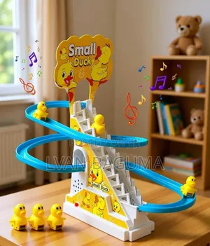 Small Duck Roller Coaster Toy - Duck Escalator, Light, Music