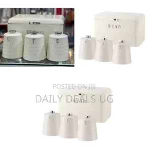 Elegant Cream Bread Bin and Canister Set