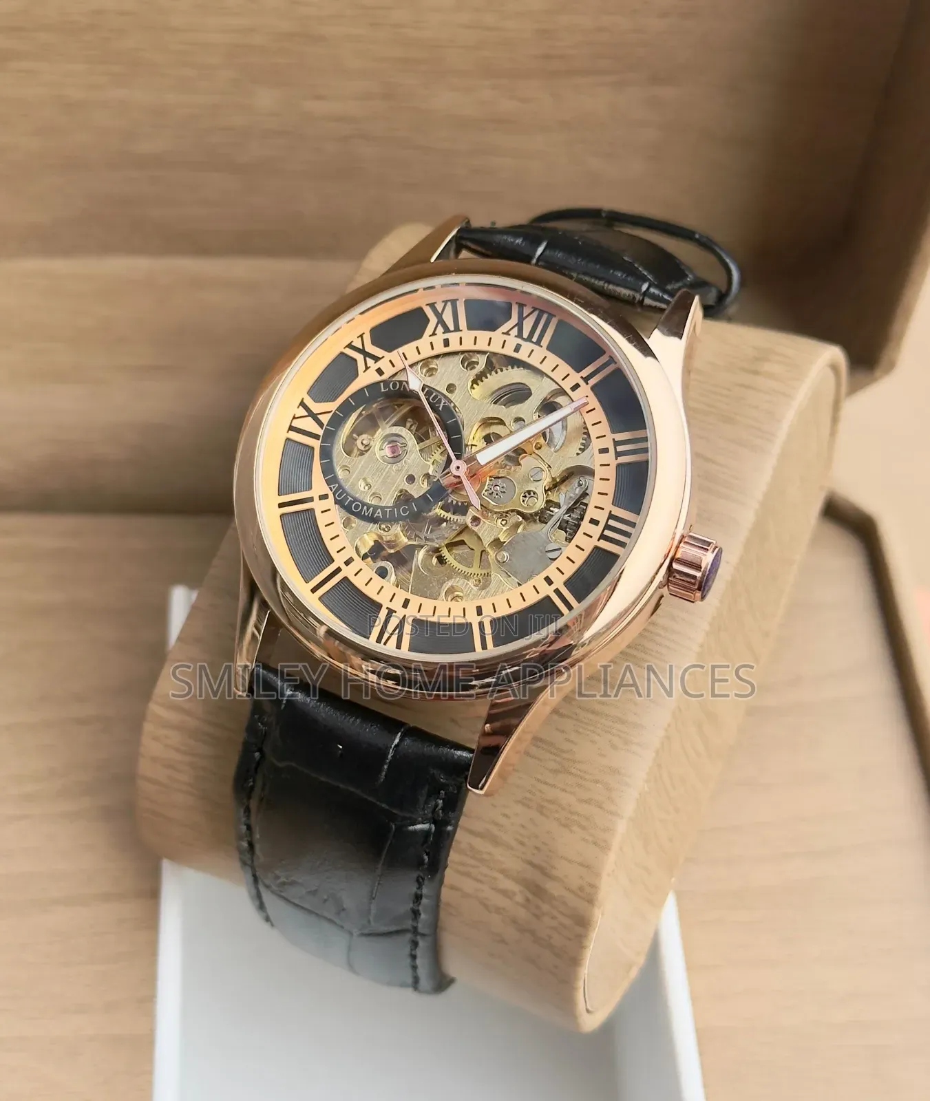 Longlux Men's Brand New Mechanical Wrist Leather Strapped Time Edit
