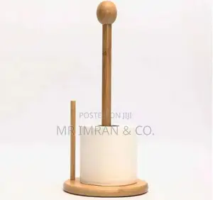 Free-standing Bamboo Toilet Paper Holder And Tissue Storage Stand.