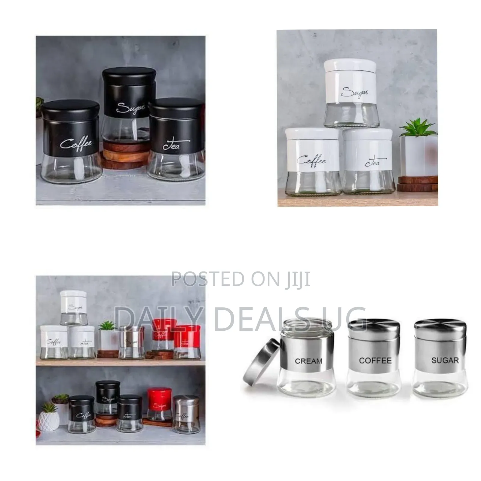 Coffee Station Countertop Storage Canister Set - Multicolor