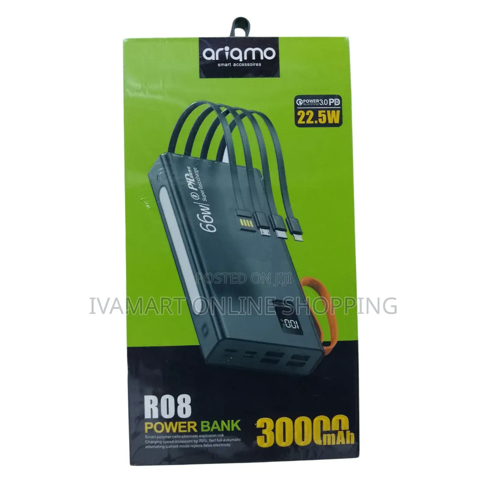 Ariamo R08 30,000 Mah Power Bank - 22w Fast Charging.