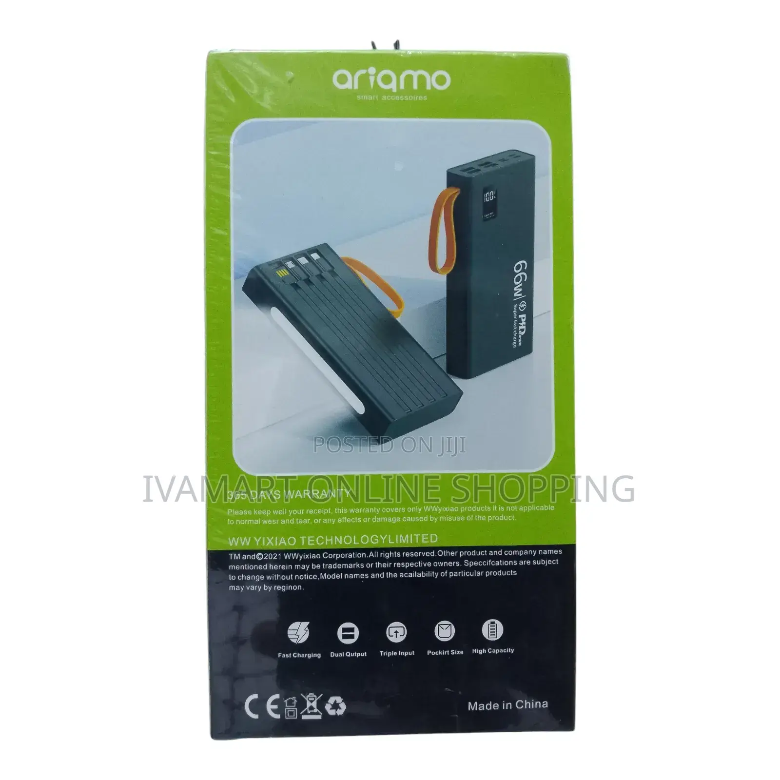 Ariamo R08 30,000 Mah Power Bank - 22w Fast Charging.