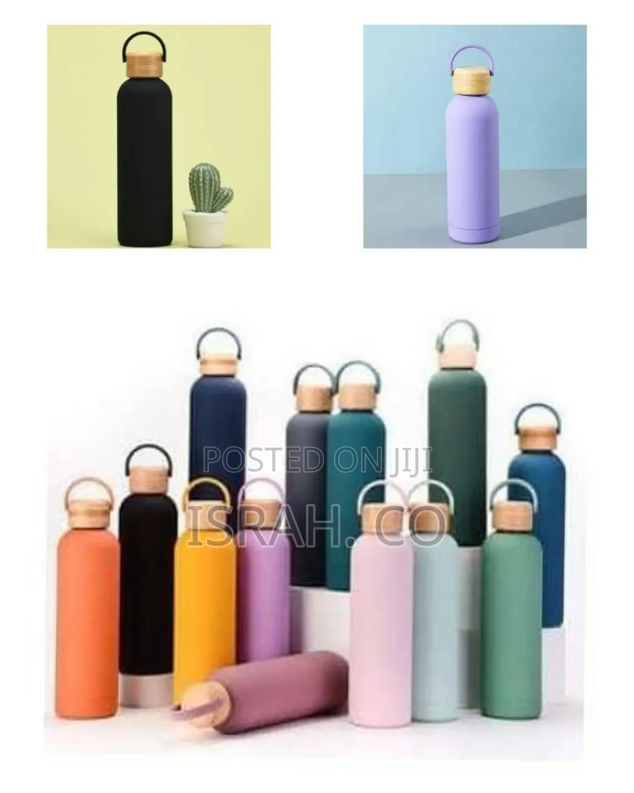 Insulated Stainless Steel Water Bottle With a Bamboo