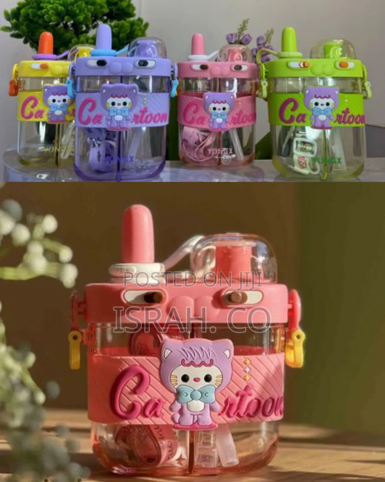 Fun Cartoon Character Dual-Spout Children's Water Bottles