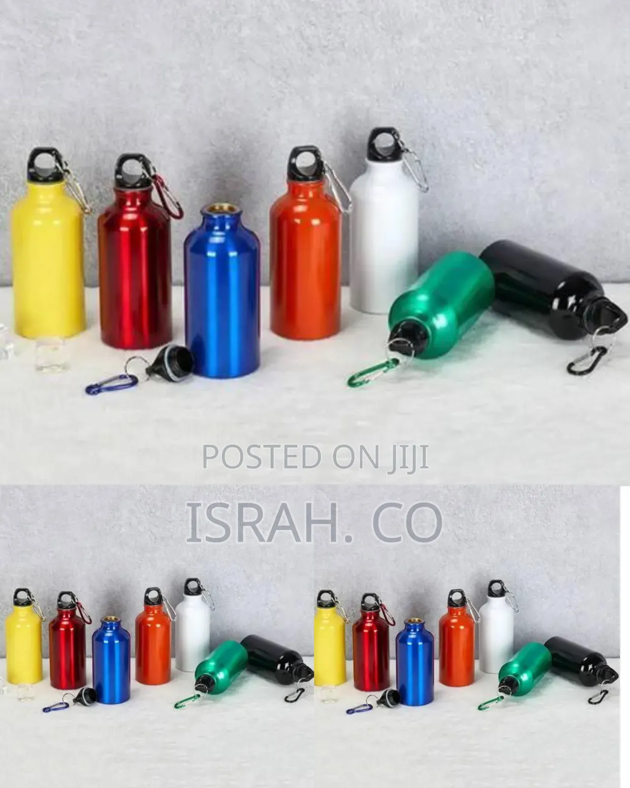 Colorful Aluminum Sports Water Bottles With Carabiner Clips, 750ml
