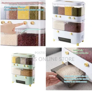 Multi-Grid Dry Food and Grain Dispenser - Multicolor