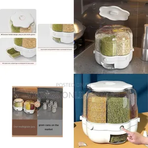 Rotating Multi-Compartment Dry Food Grain Dispenser - Organize