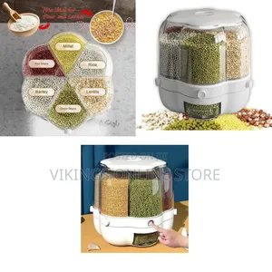 Multi-Functional Rotating Grain Dispenser and Dry Food Storage
