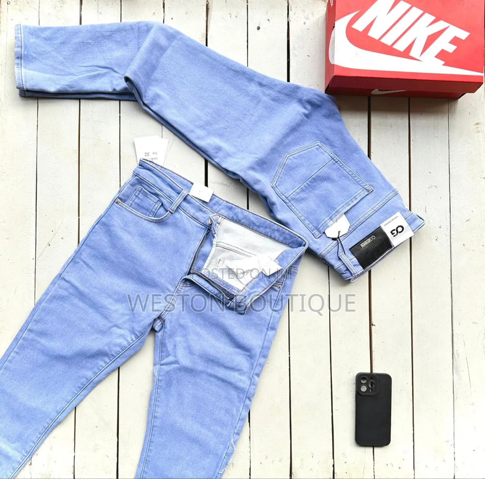 Sky Blue Premium Quality Original Non Fading Jeans
