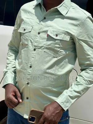 Men's Cotton Long Sleeve Cargo Shirts Size M to XXL