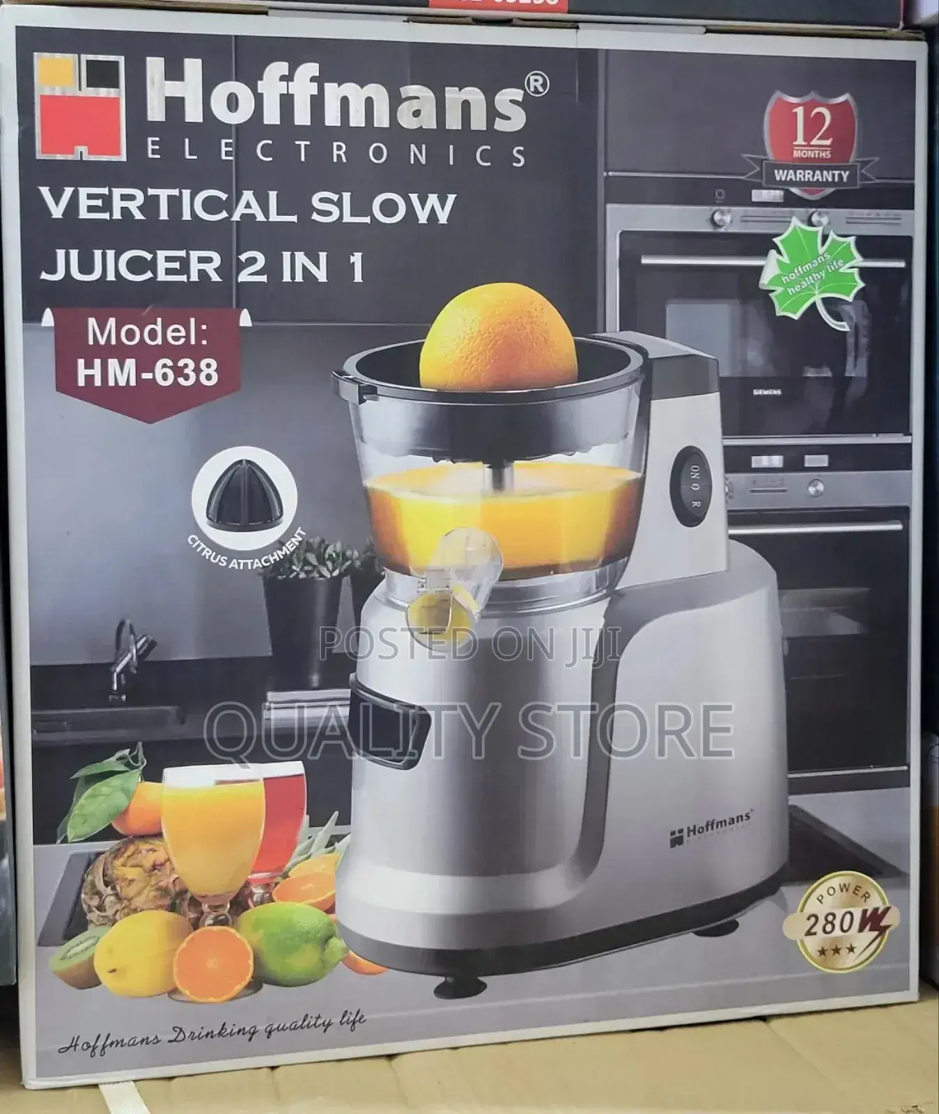 Hoffmans Vertical Slow Juicer 2 in 1 Hm-638
