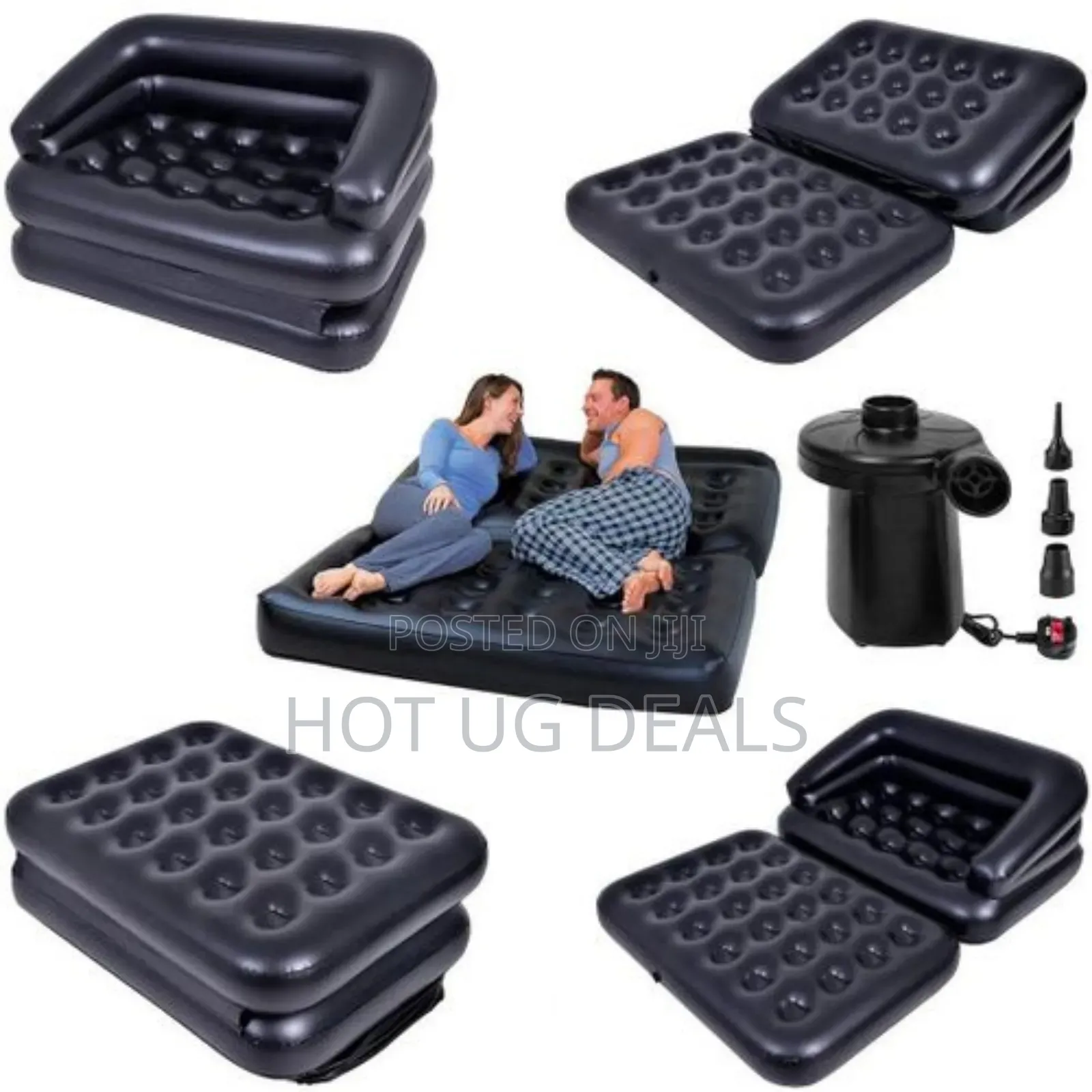 Multifunctional 5-in-1 Inflatable Sofa Bed With An Electric Pump.