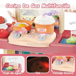 Children's Kitchen Toy 70cm Simulation Light Sound Pink Water