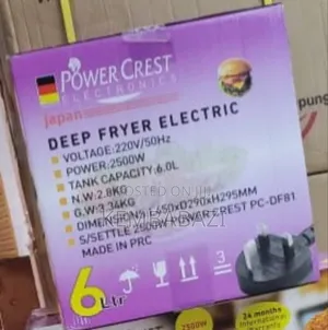 Power Crest 6-Liter Electric Deep Fryer, Model Pc-Df81.