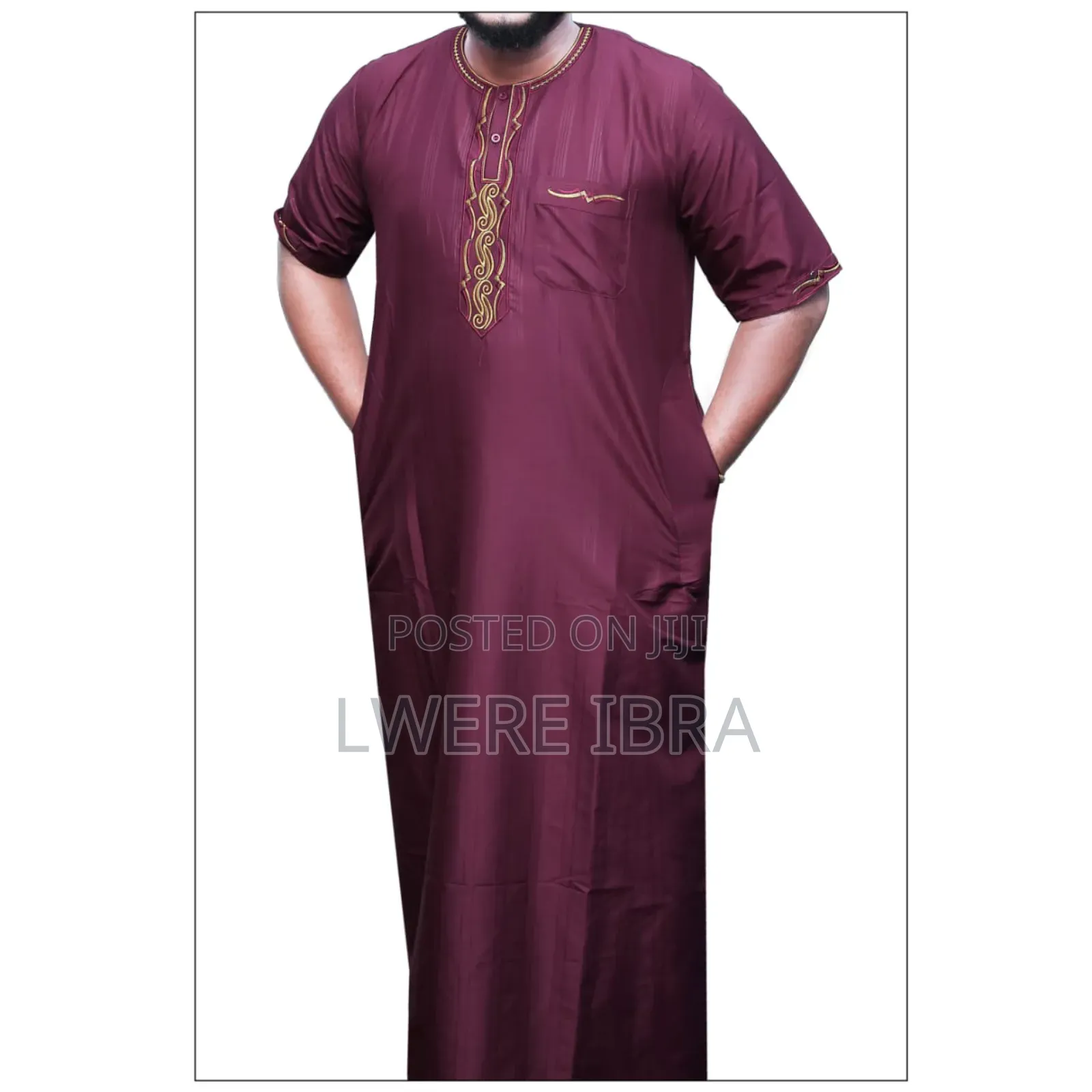 Maroon Short Hand Men's Kanzu
