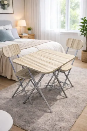 Reading Table With Two Foldable Chairs