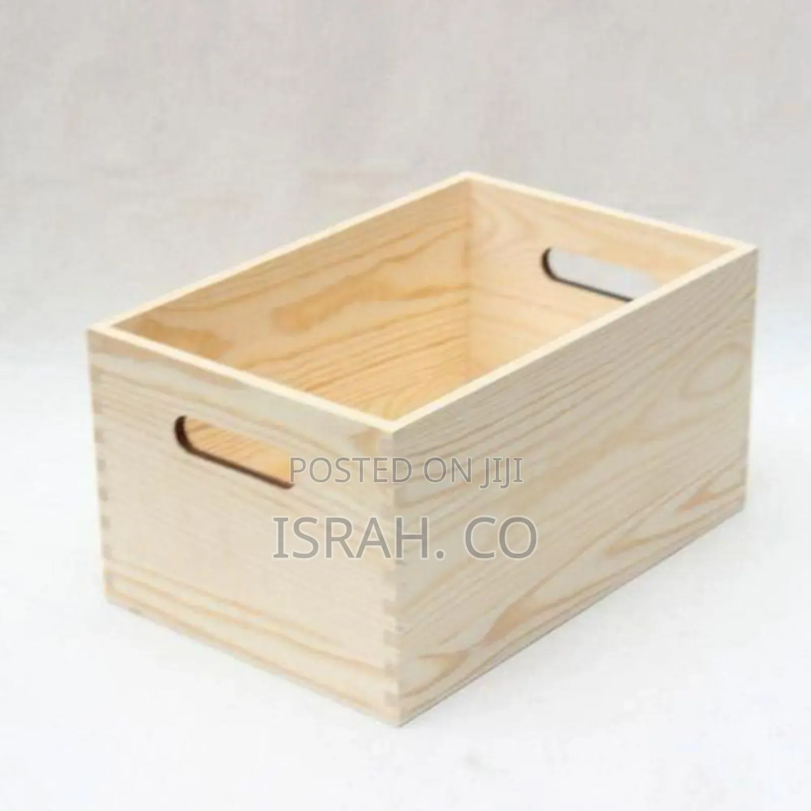 Versatile Wooden Storage Crate With Integrated Handles (2-pack)