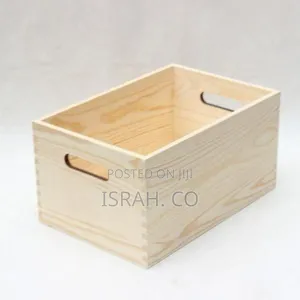 Versatile Wooden Storage Crate With Integrated Handles (2-pack)