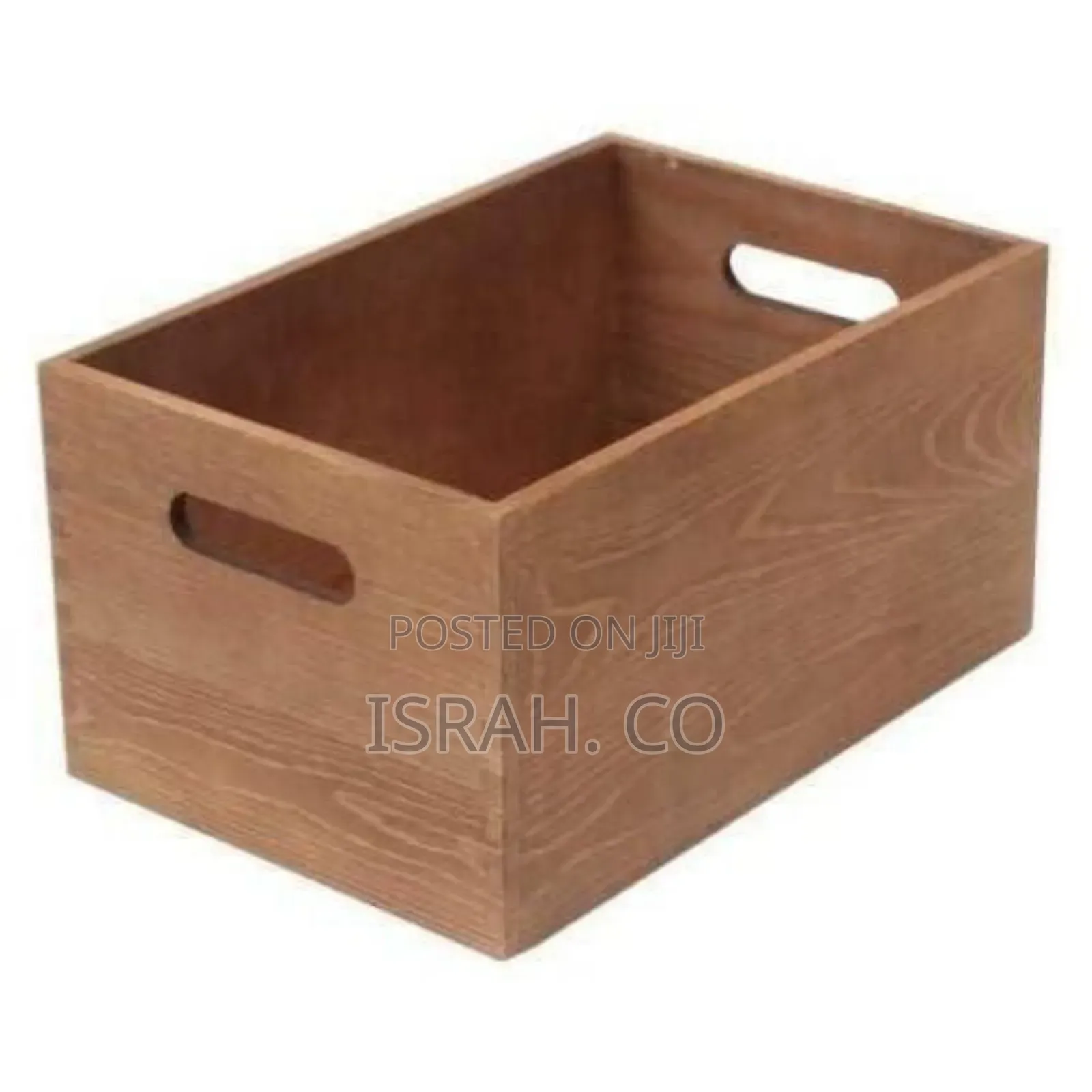 Versatile Wooden Storage Crate With Integrated Handles (2-pack)