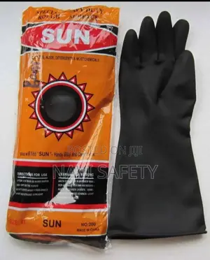 Black Rubber Sun Gloves