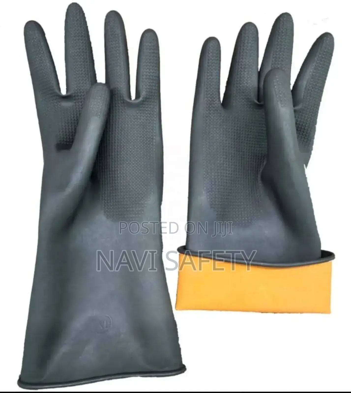 Black Rubber Sun Gloves